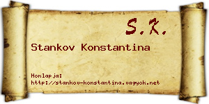 Stankov Konstantina névjegykártya